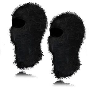 Distressed Balaclava Ski Mask Knitted Full Face Windproof Winter Premium Yeat Ski Mask for Men Women Cream