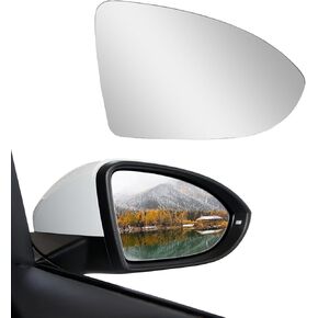 Passenger Right Side Heated Mirror Glass Compatible With Volkswagen VW Golf MK7 / 2015-2021 Golf Golf GTI / 2015-2019 Golf R Golf SportWagen / 2017-2019 Golf Alltrack / 2019-2021 Jetta