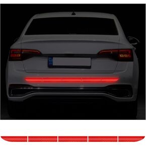 Augeny 2PCS Car Trunk Reflective Sticker, Night Visibility Auto Rear Bumper Reflective Strips, Waterproof Adhesive Stickers for Safe Driving, Vehicle Exterior Decor Accessories (Fluorescent Yellow)