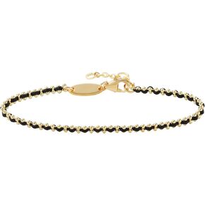 LEGENSTAR Gold Bracelet for Women 18K Gold Dainty Plated Lucky Bracelet for Women Handmade String Interwoven with Gold Chain Adjustable Length Simple Gold Bracelet Fashion Accessory