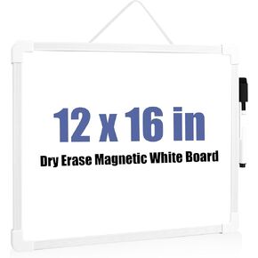 SUNEE Small Dry Erase Board with Hanging, 8.5x11 Magnetic White Board with Marker, Double-Sided Dry Erase Whiteboard for Students - Planning, Drawing, Memo, to Do List