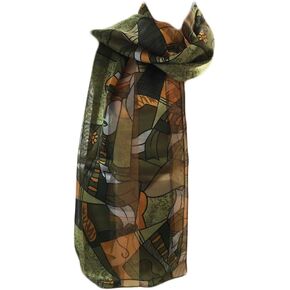 Womens Pablo Picasso Artist Painter Art Teacher Scarf Belt Sash 13 x 60" | Olive Green | One Size