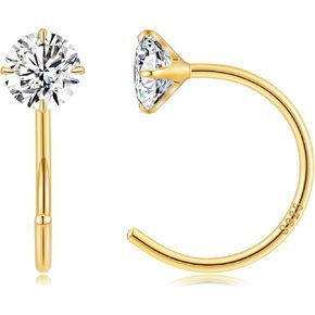 Gacimy Huggie Half Hoop Earrings for Women, 1/2 Inches Small Gold Hoop Earrings for Women