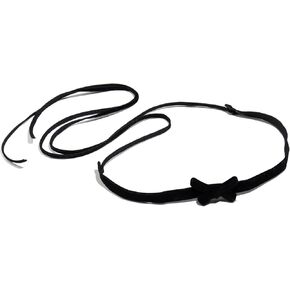 tenghong2021 Bow Choker Necklace Black Soft Ribbon Bow Cord Choker Necklace for Women Gothic Black Bow-knot Velvet Collar Choker for Women Gift Halloween Party Accessories