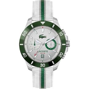 Lacoste Toronga Men's Multifunction Watch, Nylon Wristband, Water Resistant up to 5ATM/50 Meters, Sporty Styled Watch for Him, 44mm