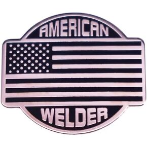 American Welder Welding Society US USA National Flag Support Weld Strike Labor Union Rights Worker Striking Collective Bargaining 1.2" Enamel Pin Badge