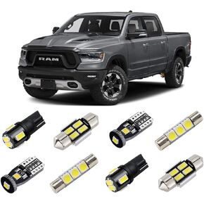 White Interior LED Lights Kit for 2019 2020 2021 Dodge Ram 1500 2500 3500 Super Bright 6000K LED Interior Light Bulbs Package + License Plate Lights and Install Tool