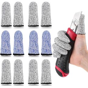 Sibba Finger Cots Cut Resistant Protector 20Pcs Cut Resistant Finger Sleeve Guards Reusable Finger Covers Gloves Life Extender Anti-Slip Large Fingertip Cots for Kitchen Work Sculpture Sewing