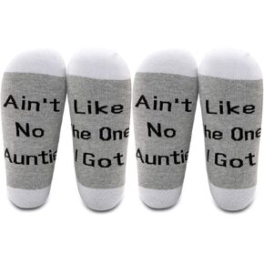 LEVLO Aunt Socks Gift for Auntie Ain't No Auntie Like The One I Got Socks Thanksgiving Birthday Gift
