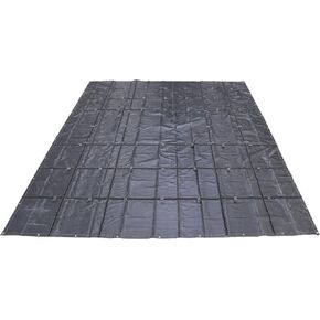 قماش القنب الفولاذي خفيف الوزن للتحكم في الشحنات الأمريكية - قماش القنب المسطح 20 قدمًا × 16 قدمًا - مادة البوليستر المقاومة للماء المطلية بـ 14 أونصة - تحمي حمولة المقطورة المسطحة الخاصة بك من الرياح والثلج والمطر والشمس in Kuwait