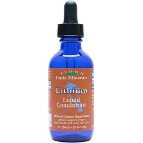 Eidon Ionic Minerals Liquid Lithium - Lithium Chloride Drops Supplement, Minerals Drops for Water, Promote Brain Health, Support Cognition, Assist in Vitamin B12 and Folate Transport, 2 oz.