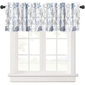 Flower Moon Curtains Valance, Japanese Style Cherry Blossom Decor Window Curtains Valance Black Pink Phase Moonlit Garden Aesthetic Nature Plants 18x54inch