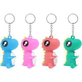 Honbay 12PCS PVC Dinosaur Keychains Cute Cartoon Animal Keyring Decorative Backpack Keyfob for Bag Purse Wallet Cellphone or Car Decoration (4 Color)