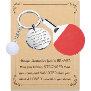 FUSTMW Table Tennis Gifts Keychain Ping Pong Lovers Gifts Ping Pong Player Team Gift Ping Pong Paddle Keychain Sports Keyring (table tennis ky)