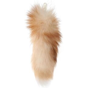 LIANXUE Cute Foxtail Keychain Soft Plush Hanging Ornament Playful Foxtail Bag Charm Bag Hanging Pendants for Bags and Keys