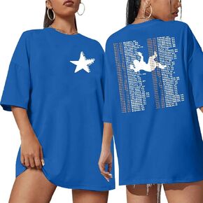 Oversize Country Music Shirt Women Western Music Lover T Shirt Star Graphic Tee Oversize Short Sleeve Tee Tops