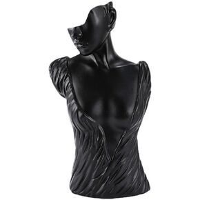Head Mannequin Bust Stand for Jewelry Necklace Earring Display Rack Holder 25x13x11cm (Black)