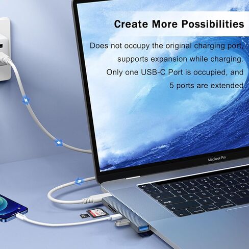 USB C SD Card Reader with USB 3.0 Female OTG Adapter for iPhone 15/iPad/MacBook/Mac, 3-in-1 USB C to SD/Micro SD Memory Card Reader with USB Camera Adapter for Type-C Laptop Tablet Phone in Saudi Arabia
