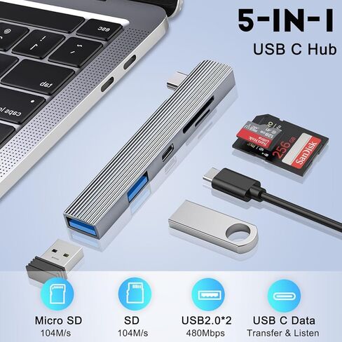USB C SD Card Reader with USB 3.0 Female OTG Adapter for iPhone 15/iPad/MacBook/Mac, 3-in-1 USB C to SD/Micro SD Memory Card Reader with USB Camera Adapter for Type-C Laptop Tablet Phone in Saudi Arabia