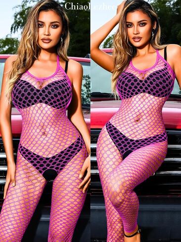 Rave Fishnets Bodystcoking, Exotic Backless Dancewear, Fits 0-14 in Saudi Arabia