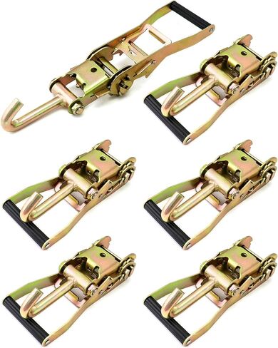 QWORK Ratchet Tie Down Buckle with Long Single Hook, 4Pack 2" Tie-Down Ratchet Straps Finger J-Hooks, Cargo Truck Security in Saudi Arabia
