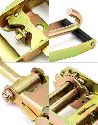 QWORK Ratchet Tie Down Buckle with Long Single Hook, 4Pack 2" Tie-Down Ratchet Straps Finger J-Hooks, Cargo Truck Security in Saudi Arabia