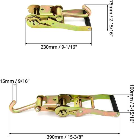 QWORK Ratchet Tie Down Buckle with Long Single Hook, 4Pack 2" Tie-Down Ratchet Straps Finger J-Hooks, Cargo Truck Security in Saudi Arabia