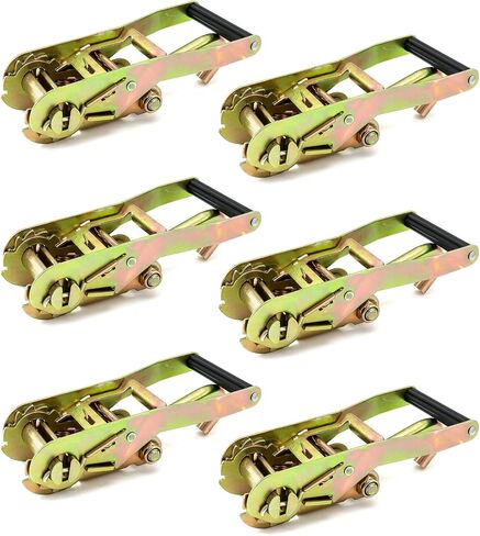 QWORK Ratchet Tie Down Buckle with Long Single Hook, 4Pack 2" Tie-Down Ratchet Straps Finger J-Hooks, Cargo Truck Security in Saudi Arabia
