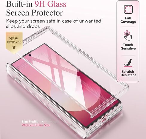 TONGATE Magnetic for Galaxy Z Fold 6 Case with Screen Protector, [Compatible with MagSafe] Non-Yellowing Slim Transparent Z6 Phone Case Built-in S Pen Holder & Hinge Cover for Samsung Z Fold6, Clear in Saudi Arabia