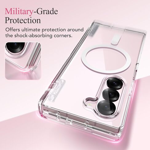 TONGATE Magnetic for Galaxy Z Fold 6 Case with Screen Protector, [Compatible with MagSafe] Non-Yellowing Slim Transparent Z6 Phone Case Built-in S Pen Holder & Hinge Cover for Samsung Z Fold6, Clear in Saudi Arabia