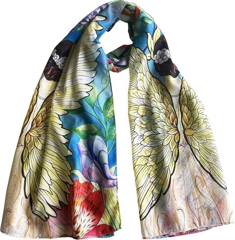 Anuschka Women's Original Printed Artwork Chiffon Scarf in Kuwait