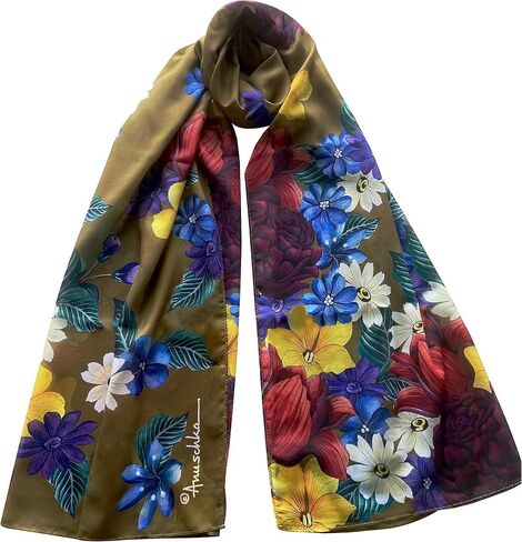Anuschka Women's Original Printed Artwork Chiffon Scarf in Kuwait