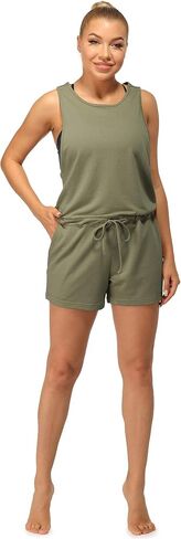 icyzone Jumpsuit Shorts for Women One Piece, Workout Exercise Lounge Racerback Tank Romper with Pockets in Saudi Arabia