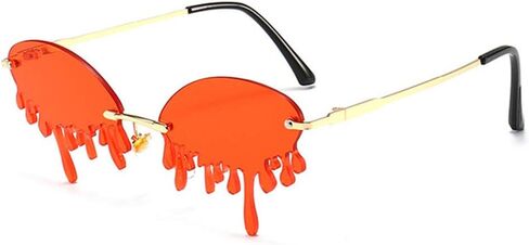 ENTHYI Fashion Tears Flame Sunglasses Women Men Brand Design Rimless Wave Eyewear in Saudi Arabia
