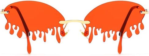 ENTHYI Fashion Tears Flame Sunglasses Women Men Brand Design Rimless Wave Eyewear in Saudi Arabia