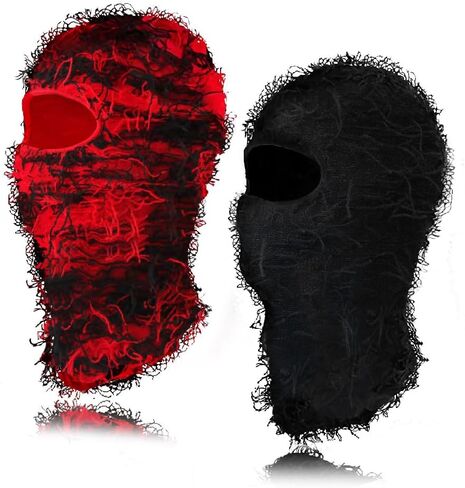 Distressed Balaclava Ski Mask Knitted Full Face Windproof Winter Premium Yeat Ski Mask for Men Women Cream in Saudi Arabia