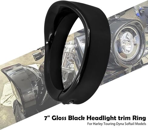 Motorcycle 7 Inch Headlight Trim Ring Visor Style Fit for Harley Touring Road King Street Glide Electra Glide Softail Matte Black in Saudi Arabia