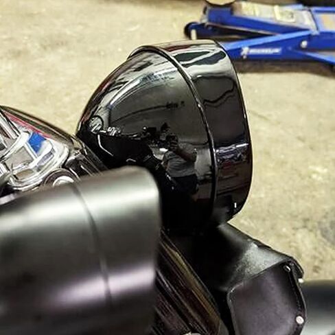Motorcycle 7 Inch Headlight Trim Ring Visor Style Fit for Harley Touring Road King Street Glide Electra Glide Softail Matte Black in Saudi Arabia