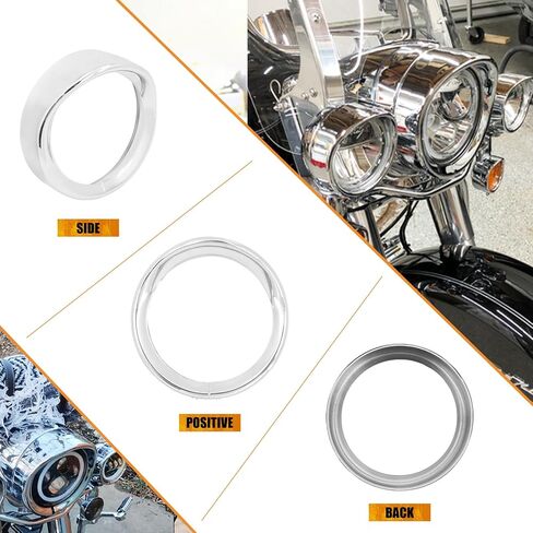 Motorcycle 7 Inch Headlight Trim Ring Visor Style Fit for Harley Touring Road King Street Glide Electra Glide Softail Matte Black in Saudi Arabia
