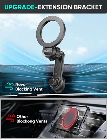 SDLOGAL for MagSafe Car Mount - [Super Magnets] Magnetic Car Phone Mount, Air Vent Phone Holder Car, Magnetic Car Mount for iPhone 16 15 14 13 12 Pro Max Plus, Black in Saudi Arabia