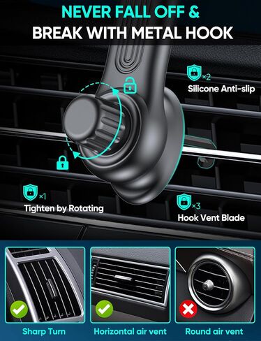 SDLOGAL for MagSafe Car Mount - [Super Magnets] Magnetic Car Phone Mount, Air Vent Phone Holder Car, Magnetic Car Mount for iPhone 16 15 14 13 12 Pro Max Plus, Black in Saudi Arabia