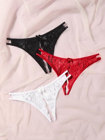 Milumia Women Sexy Panties Pack Crotchless Lingerie Cheeky Naughty Thongs Underwear Set in Saudi Arabia