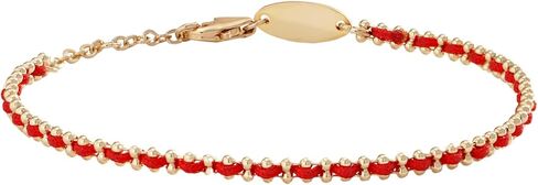 LEGENSTAR Gold Bracelet for Women 18K Gold Dainty Plated Lucky Bracelet for Women Handmade String Interwoven with Gold Chain Adjustable Length Simple Gold Bracelet Fashion Accessory in Saudi Arabia