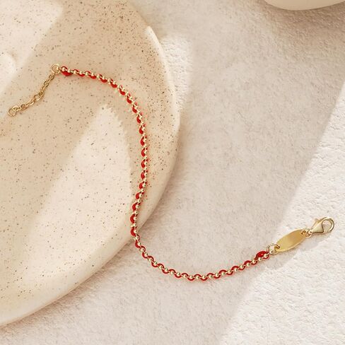 LEGENSTAR Gold Bracelet for Women 18K Gold Dainty Plated Lucky Bracelet for Women Handmade String Interwoven with Gold Chain Adjustable Length Simple Gold Bracelet Fashion Accessory in Saudi Arabia
