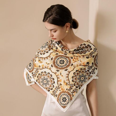 Printed silk scarf small square scarf Fashion pattern female versatile headband accessories scarf wrap headscarf in Saudi Arabia