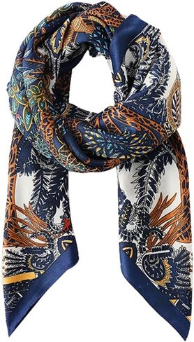 Printed silk scarf small square scarf Fashion pattern female versatile headband accessories scarf wrap headscarf in Saudi Arabia