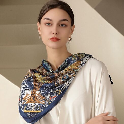 Printed silk scarf small square scarf Fashion pattern female versatile headband accessories scarf wrap headscarf in Saudi Arabia