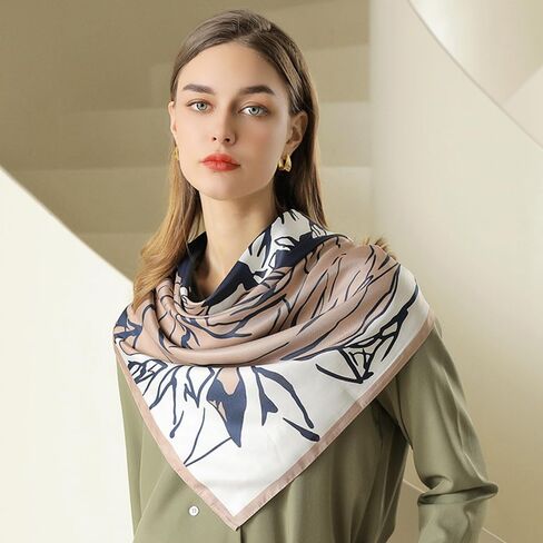 Printed silk scarf small square scarf Fashion pattern female versatile headband accessories scarf wrap headscarf in Saudi Arabia