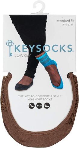 KEYSOCKS Women's LOWKEY No Show Socks for Women - The Metallic Magic: No-Slipping - Low Cut Keys (Ankle) Socks in Saudi Arabia