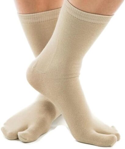 V-Toe Split Toe Flip-Flop Socks - Tabi Premium Cotton Blend Men & Women Sock - Japanese Toe Separated - 3 Pairs in Kuwait